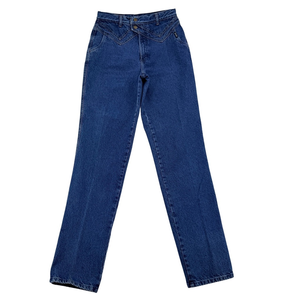 Vintage Rocky Mountain Western Jeans High Rise Crossover Waist Blue Denim 13/14